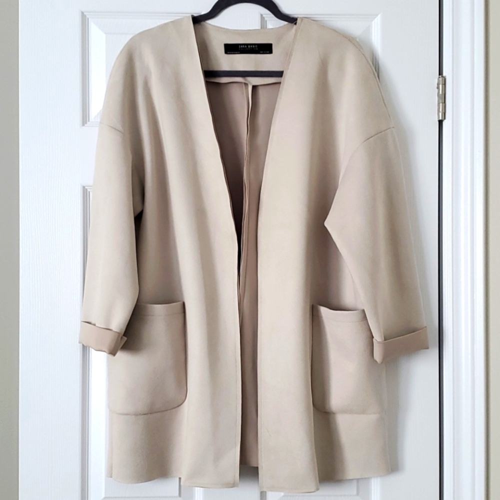 Zara Beige Oversized Blazer, Size M